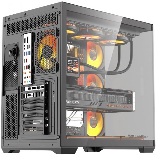 Корпус DarkFlash C280 без БП Black купить в Украине: Киев, Днепр, Харьков, Одесса  | Проверка совместимости, низкая цена, отзывы, характеристики от TELEMART фото