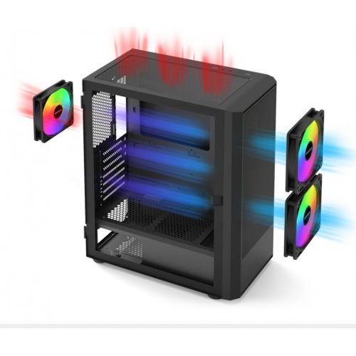 Корпус Montech X2 Plus без БЖ Black купити в Україні: Київ, Львів, Хмельницький, Тернопіль, Івано-Франківськ | Перевірка сумісності, низька ціна, відгуки, характеристики від TELEMART фото