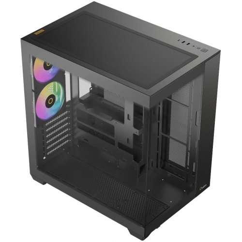 Корпус Ocypus Delta C74 Tempered Glass без БЖ (DELTA-C74-BKD200XX-GL) Black купити в Україні: Київ, Львів, Хмельницький, Тернопіль, Івано-Франківськ | Перевірка сумісності, низька ціна, відгуки, характеристики від TELEMART фото