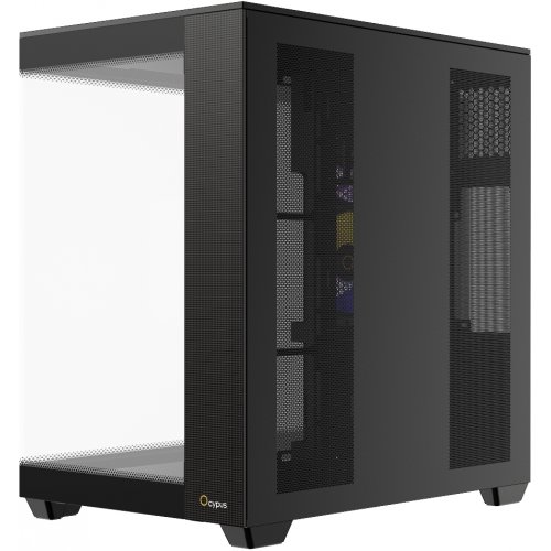 Корпус Ocypus Delta C74 Tempered Glass без БЖ (DELTA-C74-BKD200XX-GL) Black купити в Україні: Київ, Львів, Хмельницький, Тернопіль, Івано-Франківськ | Перевірка сумісності, низька ціна, відгуки, характеристики від TELEMART фото