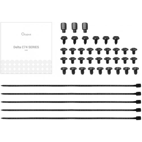 Корпус Ocypus Delta C74 Tempered Glass без БЖ (DELTA-C74-BKD200XX-GL) Black купити в Україні: Київ, Львів, Хмельницький, Тернопіль, Івано-Франківськ | Перевірка сумісності, низька ціна, відгуки, характеристики від TELEMART фото