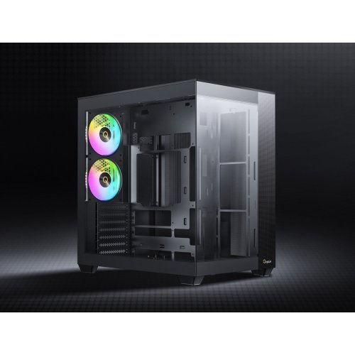 Корпус Ocypus Delta C74 Tempered Glass без БЖ (DELTA-C74-BKD200XX-GL) Black купити в Україні: Київ, Львів, Хмельницький, Тернопіль, Івано-Франківськ | Перевірка сумісності, низька ціна, відгуки, характеристики від TELEMART фото