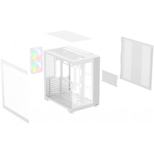 Корпус Ocypus Delta C74 Tempered Glass без БЖ (DELTA-C74-WHD200XX-GL) White купити в Україні: Київ, Львів, Хмельницький, Тернопіль, Івано-Франківськ | Перевірка сумісності, низька ціна, відгуки, характеристики від TELEMART фото