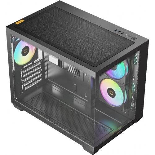 Корпус Ocypus Gamma C54 Tempered Glass без БЖ (GAMMA-C54-BKD300XX-GL) Black купити в Україні: Київ, Львів, Хмельницький, Тернопіль, Івано-Франківськ | Перевірка сумісності, низька ціна, відгуки, характеристики від TELEMART фото