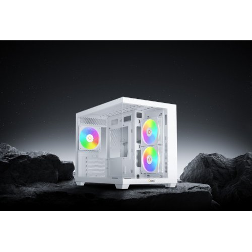 Корпус Ocypus Gamma C54 Tempered Glass без БЖ (GAMMA-C54-WHD300XX-GL) White купити в Україні: Київ, Львів, Хмельницький, Тернопіль, Івано-Франківськ | Перевірка сумісності, низька ціна, відгуки, характеристики від TELEMART фото