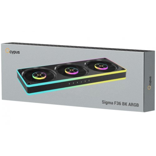 Кулер для корпуса Ocypus Sigma F36 (SIGMA-F36-BK3AM00X-GL) Black купить в Украине: Киев, Днепр, Харьков, Одесса  | Проверка совместимости, низкая цена, отзывы, характеристики от TELEMART фото