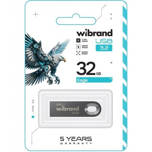 Накопичувач Wibrand Eagle 32GB USB 3.2 Gen 1 (WI3.2/EA32U10G) Grey купити в Україні: Київ, Львів, Хмельницький, Тернопіль, Івано-Франківськ | Низька ціна, відгуки, характеристики від TELEMART фото