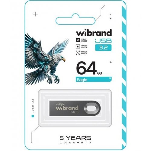 Накопитель Wibrand Eagle 64GB USB 3.2 Gen 1 (WI3.2/EA64U10G) Grey купить в Украине: Киев, Днепр, Харьков, Одесса  | Низкая цена, отзывы, характеристики от TELEMART фото