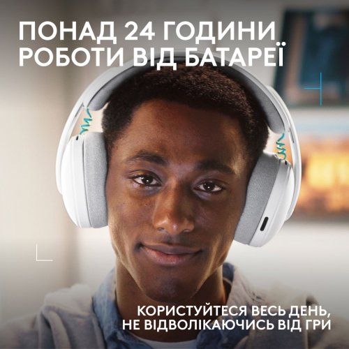 Уценка наушники Logitech G325 Lightspeed Wireless (981-001531) White (Вскрытая упаковка, 873475) купить в Украине: Киев, Днепр, Харьков, Одесса  | Низкая цена, отзывы, характеристики от TELEMART фото