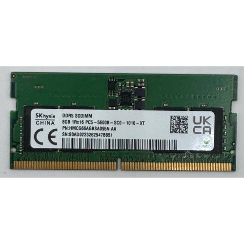 Озп Hynix SODIMM DDR5 8GB 5600Mhz (HMCG66AGBSA095N) (Відновлено продавцем, 873491) купити в Україні: Київ, Львів, Хмельницький, Тернопіль, Івано-Франківськ | Перевірка сумісності, низька ціна, відгуки, характеристики від TELEMART фото