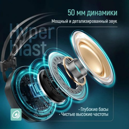 Навушники ColorWay Hyperblast RGB (CW-HPG05BK) Black купити в Україні: Київ, Львів, Хмельницький, Тернопіль, Івано-Франківськ | Низька ціна, відгуки, характеристики від TELEMART фото