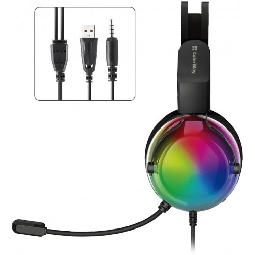 Навушники ColorWay Firestrike RGB (CW-HPG04BK) Black купити в Україні: Київ, Львів, Хмельницький, Тернопіль, Івано-Франківськ | Низька ціна, відгуки, характеристики від TELEMART фото
