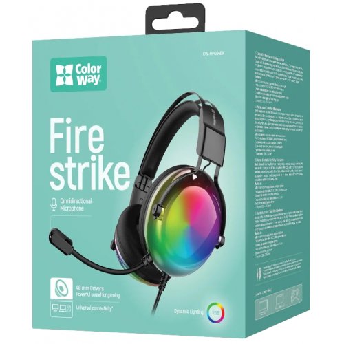 Навушники ColorWay Firestrike RGB (CW-HPG04BK) Black купити в Україні: Київ, Львів, Хмельницький, Тернопіль, Івано-Франківськ | Низька ціна, відгуки, характеристики від TELEMART фото