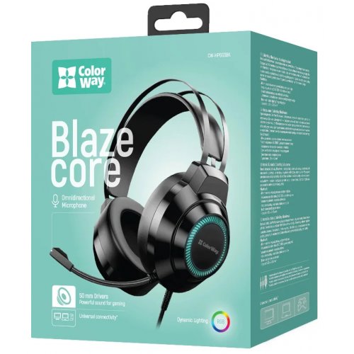 Наушники ColorWay BlazeCore RGB (CW-HPG03BK) Black купить в Украине: Киев, Днепр, Харьков, Одесса  | Низкая цена, отзывы, характеристики от TELEMART фото