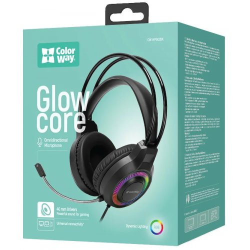 Наушники ColorWay GlowCore RGB (CW-HPG02BK) Black купить в Украине: Киев, Днепр, Харьков, Одесса  | Низкая цена, отзывы, характеристики от TELEMART фото