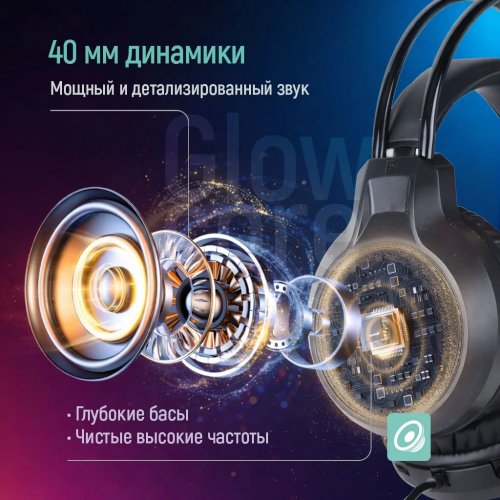 Наушники ColorWay GlowCore RGB (CW-HPG02BK) Black купить в Украине: Киев, Днепр, Харьков, Одесса  | Низкая цена, отзывы, характеристики от TELEMART фото