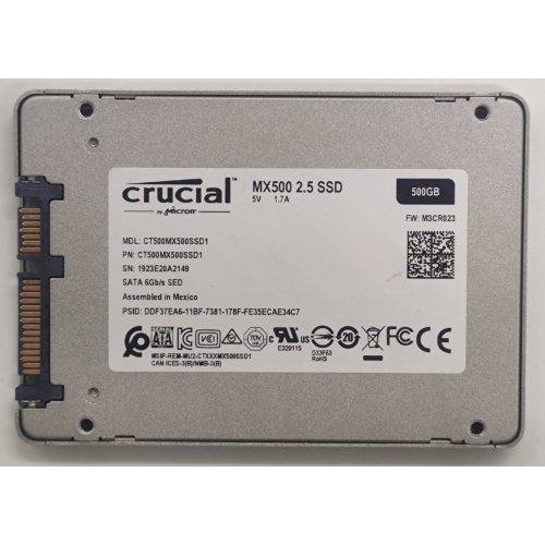 Ssd-диск Crucial MX500 TLC 500GB 2.5" (CT500MX500SSD1) (Відновлено продавцем, 873542) купити в Україні: Київ, Львів, Хмельницький, Тернопіль, Івано-Франківськ | Перевірка сумісності, низька ціна, відгуки, характеристики від TELEMART фото