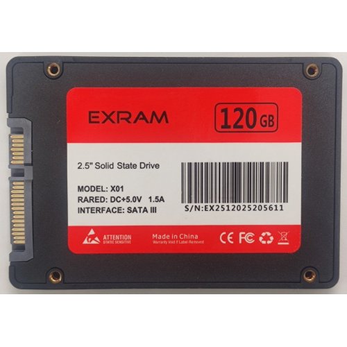 Ssd-диск EXRAM 120GB 2.5" (Відновлено продавцем, 873543) купити в Україні: Київ, Львів, Хмельницький, Тернопіль, Івано-Франківськ | Перевірка сумісності, низька ціна, відгуки, характеристики від TELEMART фото