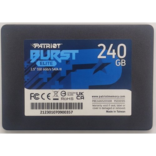 Ssd-диск Patriot Burst Elite 3D NAND TLC 240GB 2.5" (PBE240GS25SSDR) (Відновлено продавцем, 873560) купити в Україні: Київ, Львів, Хмельницький, Тернопіль, Івано-Франківськ | Перевірка сумісності, низька ціна, відгуки, характеристики від TELEMART фото