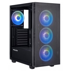 Корпус Prologix E123 Tempered Glass&Mesh без БП Black (Восстановлено продавцом, 873561)