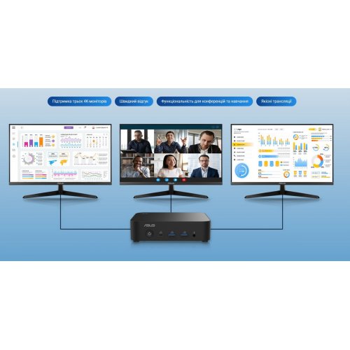 Неттоп Asus NUC 14 Essential RNUC14MNK2500002 (90AR00M2-M00030) Black купить в Украине: Киев, Днепр, Харьков, Одесса  | Низкая цена, отзывы, характеристики от TELEMART фото
