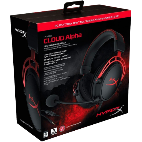 Уцінка навушники HyperX Cloud Alpha (4P5L1AM) Black/Red (Розкрита упаковка, 873775) купити в Україні: Київ, Львів, Хмельницький, Тернопіль, Івано-Франківськ | Низька ціна, відгуки, характеристики від TELEMART фото