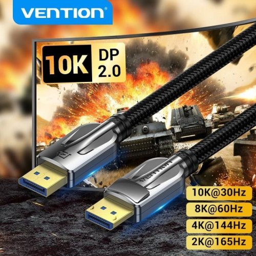 Уценка кабель Vention DisplayPort to DisplayPort v2.0 1m (HGABF) Black (Вскрытая упаковка, 873800) купить в Украине: Киев, Днепр, Харьков, Одесса  | Низкая цена, отзывы, характеристики от TELEMART фото