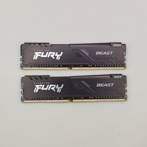 Озп Kingston DDR4 32GB (2x16GB) 3200Mhz FURY Beast Black (KF432C16BB1K2/32) (Відновлено продавцем, 873819) купити в Україні: Київ, Львів, Хмельницький, Тернопіль, Івано-Франківськ | Перевірка сумісності, низька ціна, відгуки, характеристики від TELEMART фото