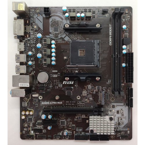 Материнская плата MSI A320M-A PRO MAX (sAM4, AMD A320) (Восстановлено продавцом, 874022) купить в Украине: Киев, Днепр, Харьков, Одесса  | Проверка совместимости, низкая цена, отзывы, характеристики от TELEMART фото