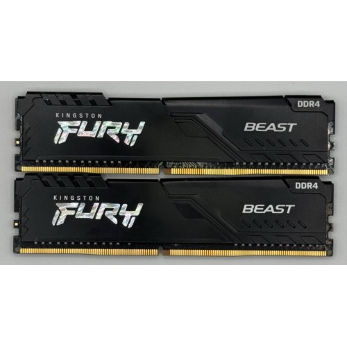Озп Kingston DDR4 16GB (2x8GB) 3200Mhz FURY Beast Black (KF432C16BBK2/16) (Відновлено продавцем, 874155) купити в Україні: Київ, Львів, Хмельницький, Тернопіль, Івано-Франківськ | Перевірка сумісності, низька ціна, відгуки, характеристики від TELEMART фото