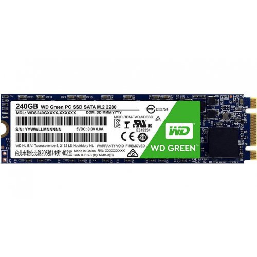 Ssd-диск Western Digital Green TLC 240GB M.2 (2280 SATA) (WDS240G2G0B) (Відновлено продавцем, 874203) купити в Україні: Київ, Львів, Хмельницький, Тернопіль, Івано-Франківськ | Перевірка сумісності, низька ціна, відгуки, характеристики від TELEMART фото