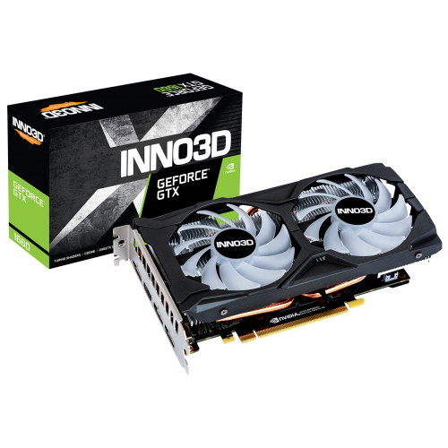 Відеокарта Inno3D GeForce GTX 1660 Twin X2 OC RGB 6144MB (N16602-06D5X-1521VA15LB) (Відновлено продавцем, 874501) купити в Україні: Київ, Львів, Хмельницький, Тернопіль, Івано-Франківськ | Перевірка сумісності, низька ціна, відгуки, характеристики від TELEMART фото