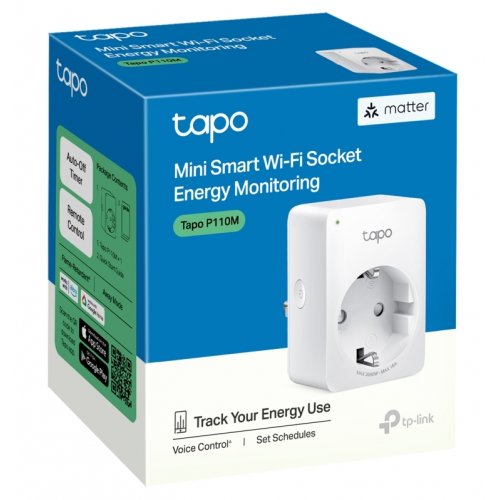 Розумна Wi-Fi-розетка з моніторингом енергоспоживання TP-LINK Tapo P110M купити в Україні: Київ, Львів, Хмельницький, Тернопіль, Івано-Франківськ | Низька ціна, відгуки, характеристики від TELEMART фото