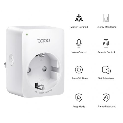 Розумна Wi-Fi-розетка з моніторингом енергоспоживання TP-LINK Tapo P110M купити в Україні: Київ, Львів, Хмельницький, Тернопіль, Івано-Франківськ | Низька ціна, відгуки, характеристики від TELEMART фото