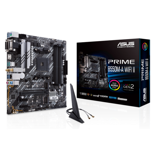 Материнська плата Asus PRIME B550M-A II WIFI (sAM4, AMD B550) (Відновлено продавцем, 874709) купити в Україні: Київ, Львів, Хмельницький, Тернопіль, Івано-Франківськ | Перевірка сумісності, низька ціна, відгуки, характеристики від TELEMART фото