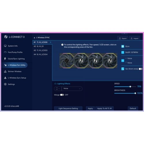 Набор кулеров для корпуса Lian Li Uni Fan TL Wireless 120 Reverse Blade 3 in 1 (G99.12RTL1W3B.00) Black купить в Украине: Киев, Днепр, Харьков, Одесса  | Проверка совместимости, низкая цена, отзывы, характеристики от TELEMART фото