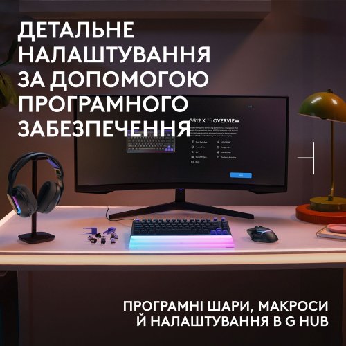 Клавиатура Logitech G512 X Mechanical Linear (920-013935) Black купить в Украине: Киев, Днепр, Харьков, Одесса  | Низкая цена, отзывы, характеристики от TELEMART фото