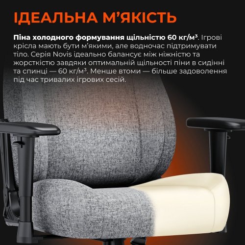 Уцінка ігрове крісло Anda Seat Novis L Fabric (AD23-L-01-G-F) Gray (Розкрита упаковка, 874912) купити в Україні: Київ, Львів, Хмельницький, Тернопіль, Івано-Франківськ | Низька ціна, відгуки, характеристики від TELEMART фото