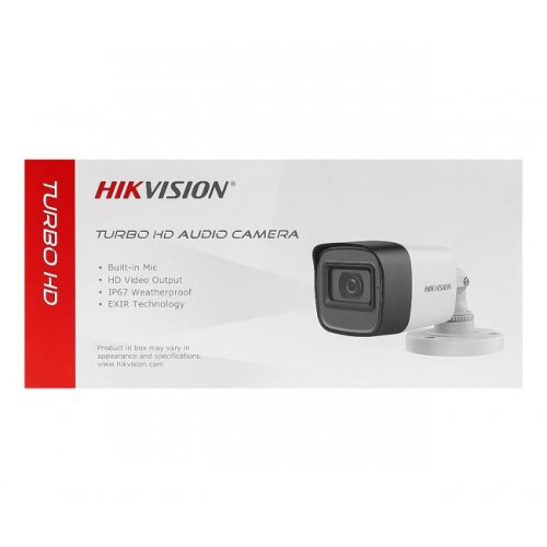 Turbo HD камера з мікрофоном Hikvision DS-2CE16D0T-ITFS 2MP 2.8mm (99-00001936) купити в Україні: Київ, Львів, Хмельницький, Тернопіль, Івано-Франківськ | Низька ціна, відгуки, характеристики від TELEMART фото