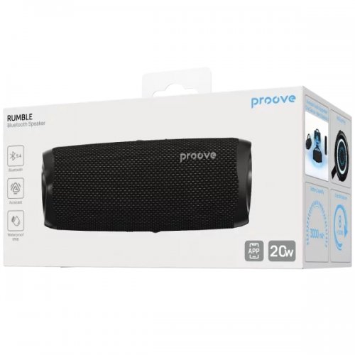 Портативна акустика Proove Rumble 20W (PSRM2001AP01) Black купити в Україні: Київ, Львів, Хмельницький, Тернопіль, Івано-Франківськ | Низька ціна, відгуки, характеристики від TELEMART фото
