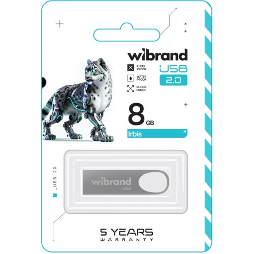 Накопичувач Wibrand Irbis 8GB USB 2.0 (WI2.0/IR8U3S) Silver купити в Україні: Київ, Львів, Хмельницький, Тернопіль, Івано-Франківськ | Низька ціна, відгуки, характеристики від TELEMART фото