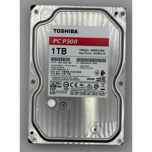 Жорсткий диск Toshiba P300 1TB 64MB 7200RPM 3.5" (HDWD110UZSVA) (Відновлено продавцем, 875102) купити в Україні: Київ, Львів, Хмельницький, Тернопіль, Івано-Франківськ | Перевірка сумісності, низька ціна, відгуки, характеристики від TELEMART фото