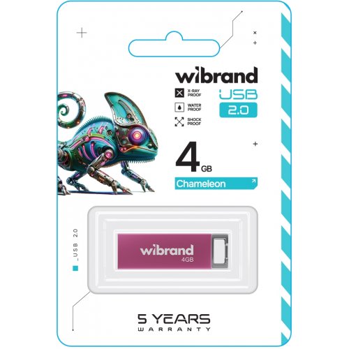 Накопичувач Wibrand Chameleon 4GB USB 2.0 (WI2.0/CH4U6P) Pink купити в Україні: Київ, Львів, Хмельницький, Тернопіль, Івано-Франківськ | Низька ціна, відгуки, характеристики від TELEMART фото