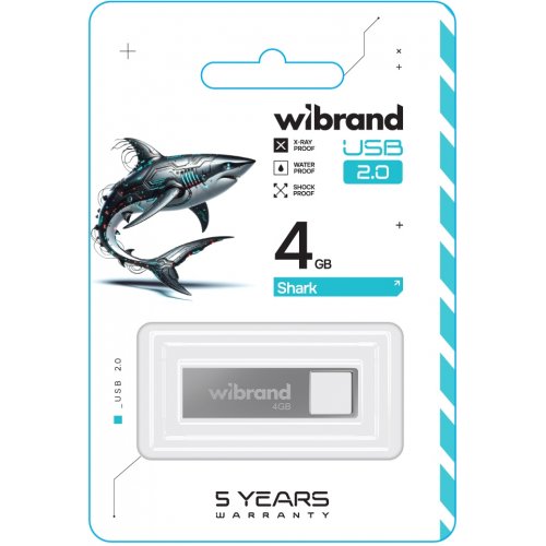 Накопичувач Wibrand Shark 4GB USB 2.0 (WI2.0/SH4U4S) Silver купити в Україні: Київ, Львів, Хмельницький, Тернопіль, Івано-Франківськ | Низька ціна, відгуки, характеристики від TELEMART фото
