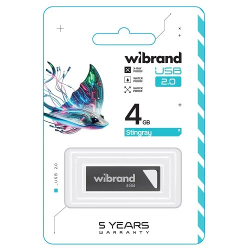 Накопичувач Wibrand Stingray 4GB USB 2.0 (WI2.0/ST4U5G) Grey купити в Україні: Київ, Львів, Хмельницький, Тернопіль, Івано-Франківськ | Низька ціна, відгуки, характеристики від TELEMART фото