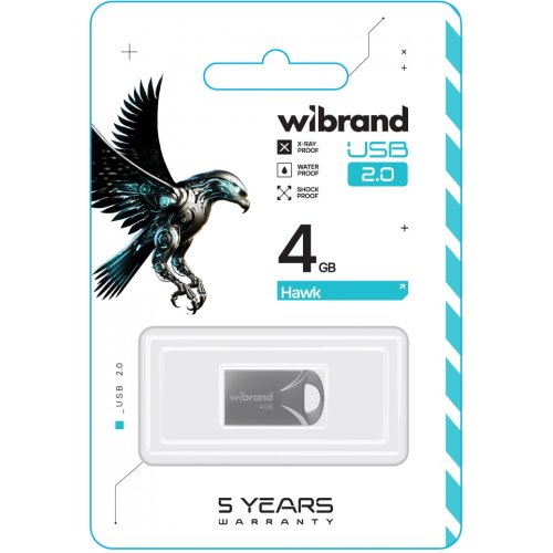 Накопичувач Wibrand Hawk 4GB USB 2.0 (WI2.0/HA4M1S) Silver купити в Україні: Київ, Львів, Хмельницький, Тернопіль, Івано-Франківськ | Низька ціна, відгуки, характеристики від TELEMART фото