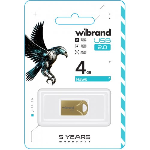 Накопичувач Wibrand Hawk 4GB USB 2.0 (WI2.0/HA4M1G) Gold купити в Україні: Київ, Львів, Хмельницький, Тернопіль, Івано-Франківськ | Низька ціна, відгуки, характеристики від TELEMART фото