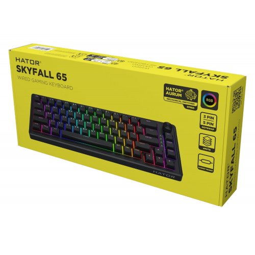 Клавиатура HATOR Skyfall 80 Aurum Lemon (HTK1180UA) Black купить в Украине: Киев, Днепр, Харьков, Одесса  | Низкая цена, отзывы, характеристики от TELEMART фото