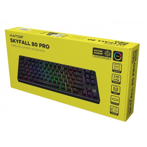 Клавиатура HATOR Skyfall 80 Pro Aurum Vanila Silent Wireless (HTK4181UA) Black купить в Украине: Киев, Днепр, Харьков, Одесса  | Низкая цена, отзывы, характеристики от TELEMART фото
