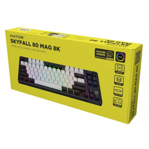 Клавиатура HATOR Skyfall 80 MAG Ultima 8K Aurum Ice Wireless (HTK3880) Black/White купить в Украине: Киев, Днепр, Харьков, Одесса  | Низкая цена, отзывы, характеристики от TELEMART фото